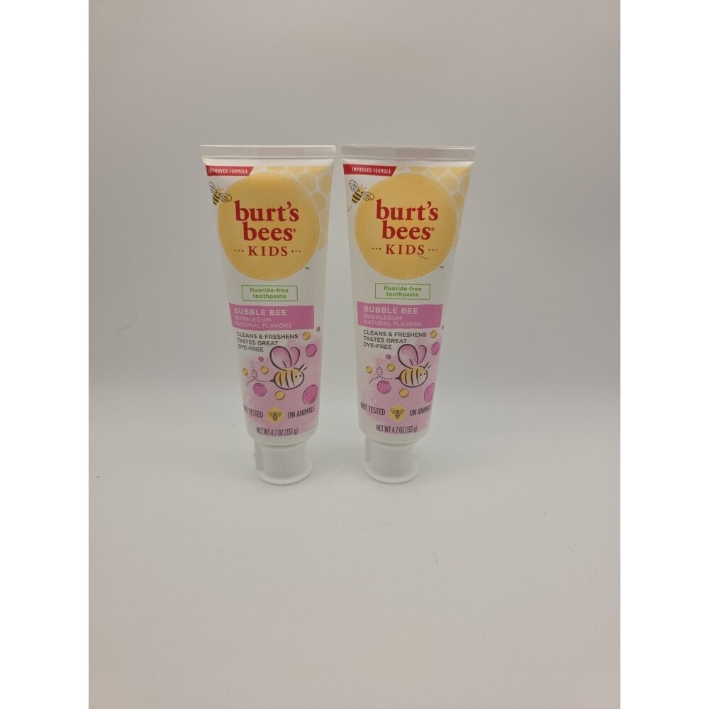 Burt's Bees Kids Toothpaste, Fluoride Free, Bubble Bee, 4.7 oz , 2 pack